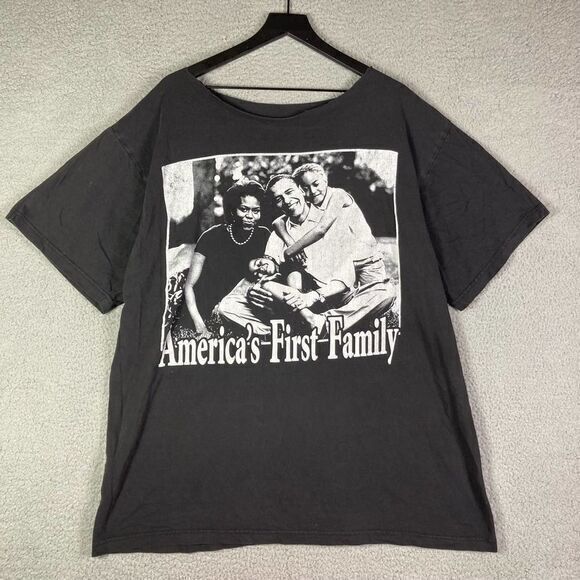 Obama Barack Shirt President 3XL Adult Distressed First‎ Family Graphic Black - Picture 3 of 9